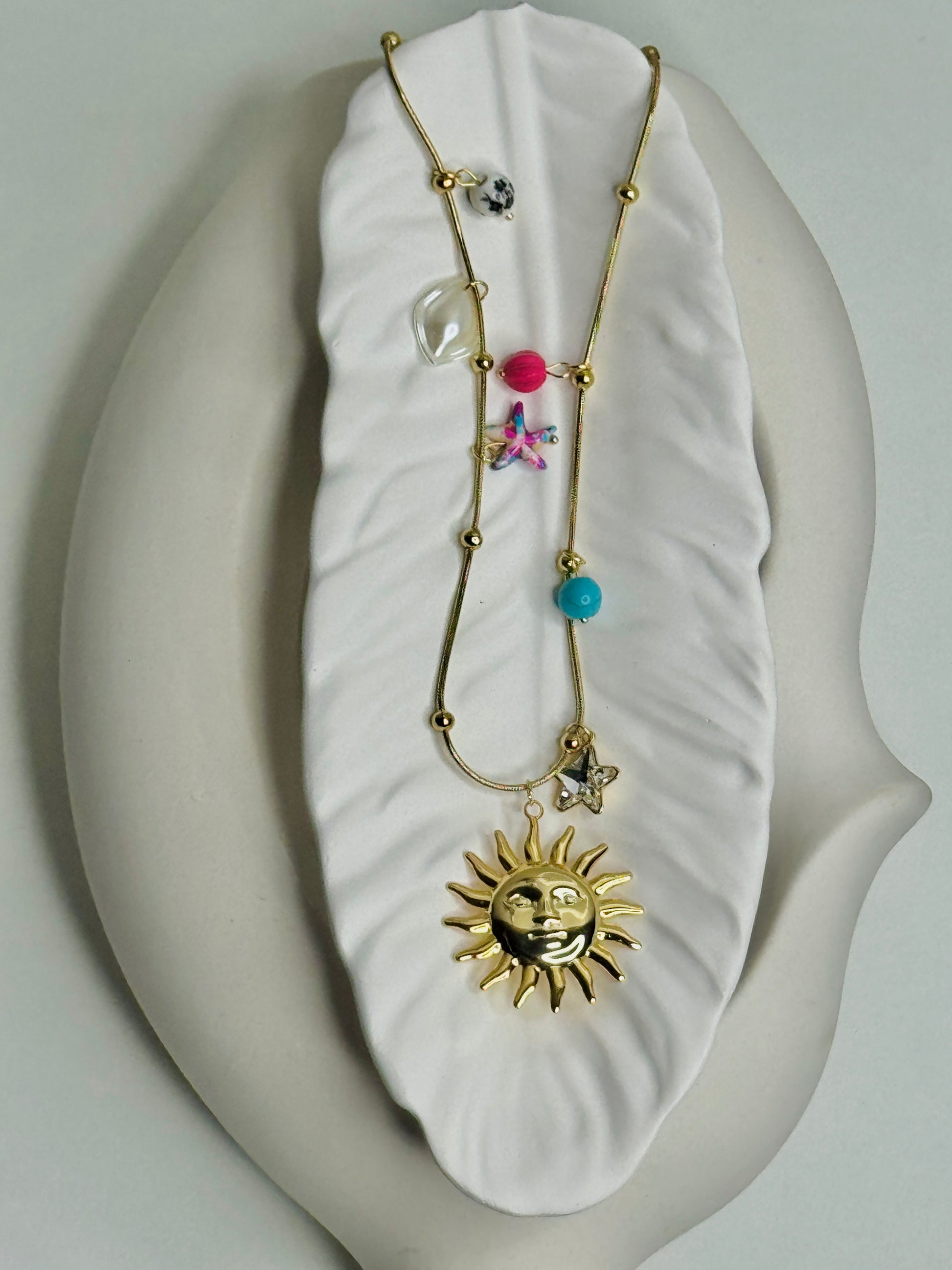 Soléa – Sun & Star Beaded Necklace (Anti-Tarnish)