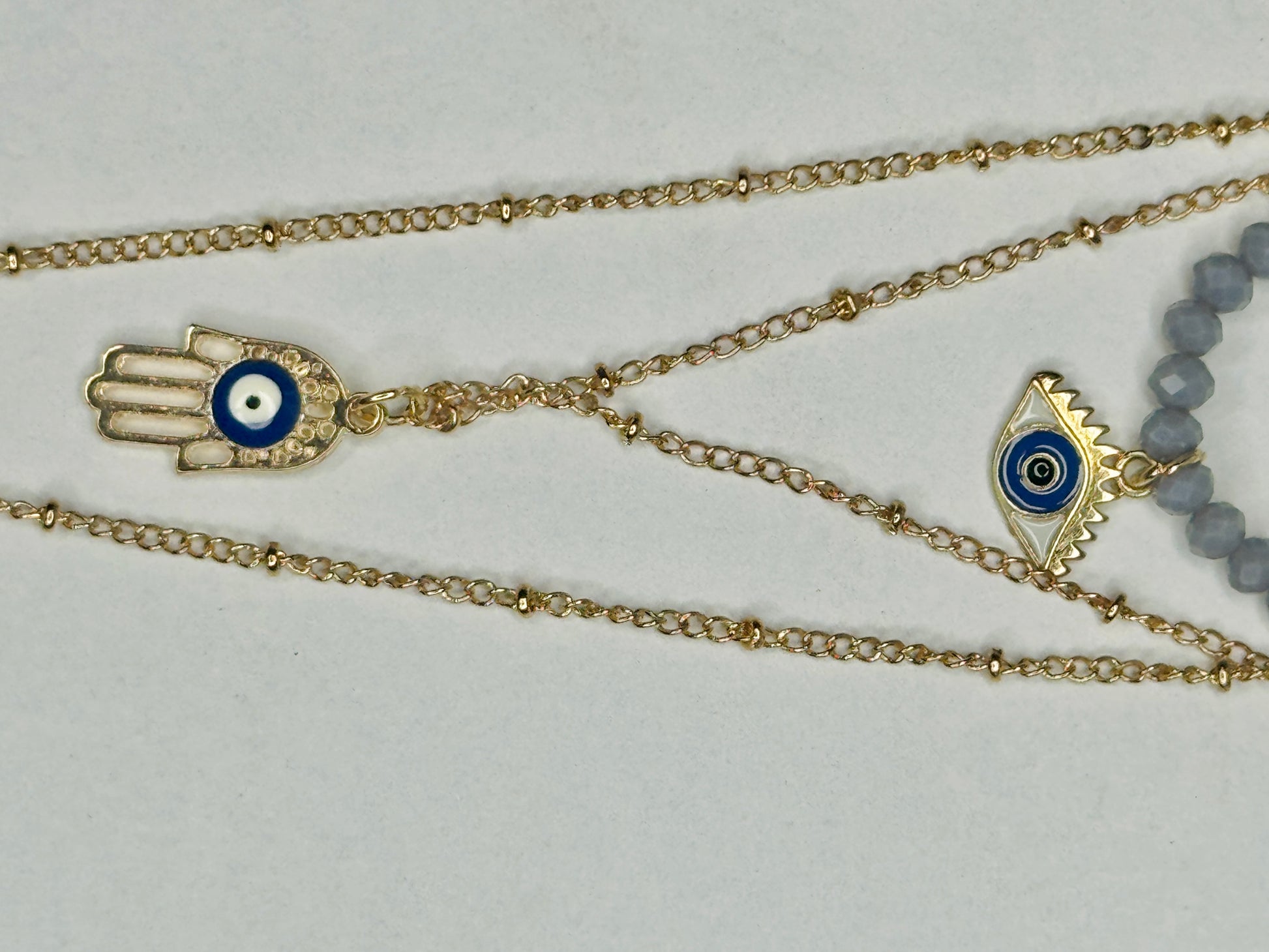 Ayla – Evil Eye Layered Chain Necklace (Tarnish-Free)