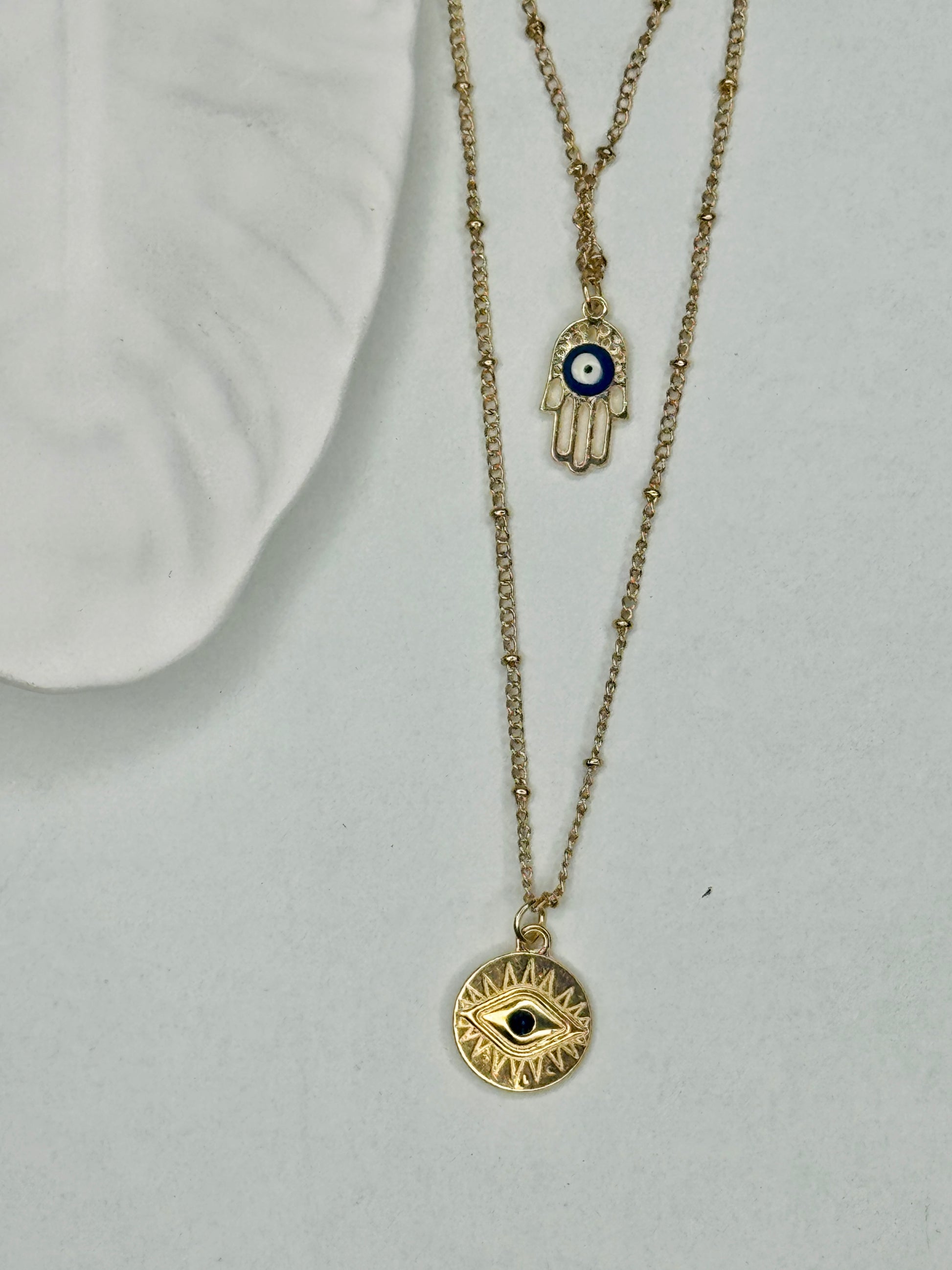 Ayla – Evil Eye Layered Chain Necklace (Tarnish-Free)