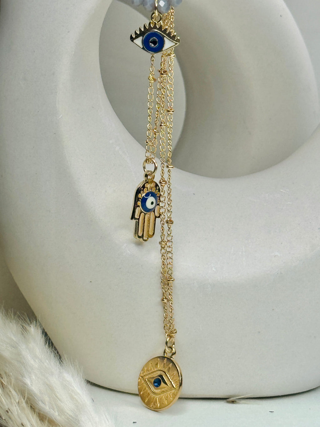 Ayla – Evil Eye Layered Chain Necklace (Tarnish-Free)