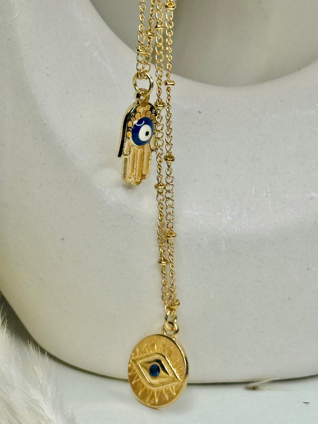 Ayla – Evil Eye Layered Chain Necklace (Tarnish-Free)