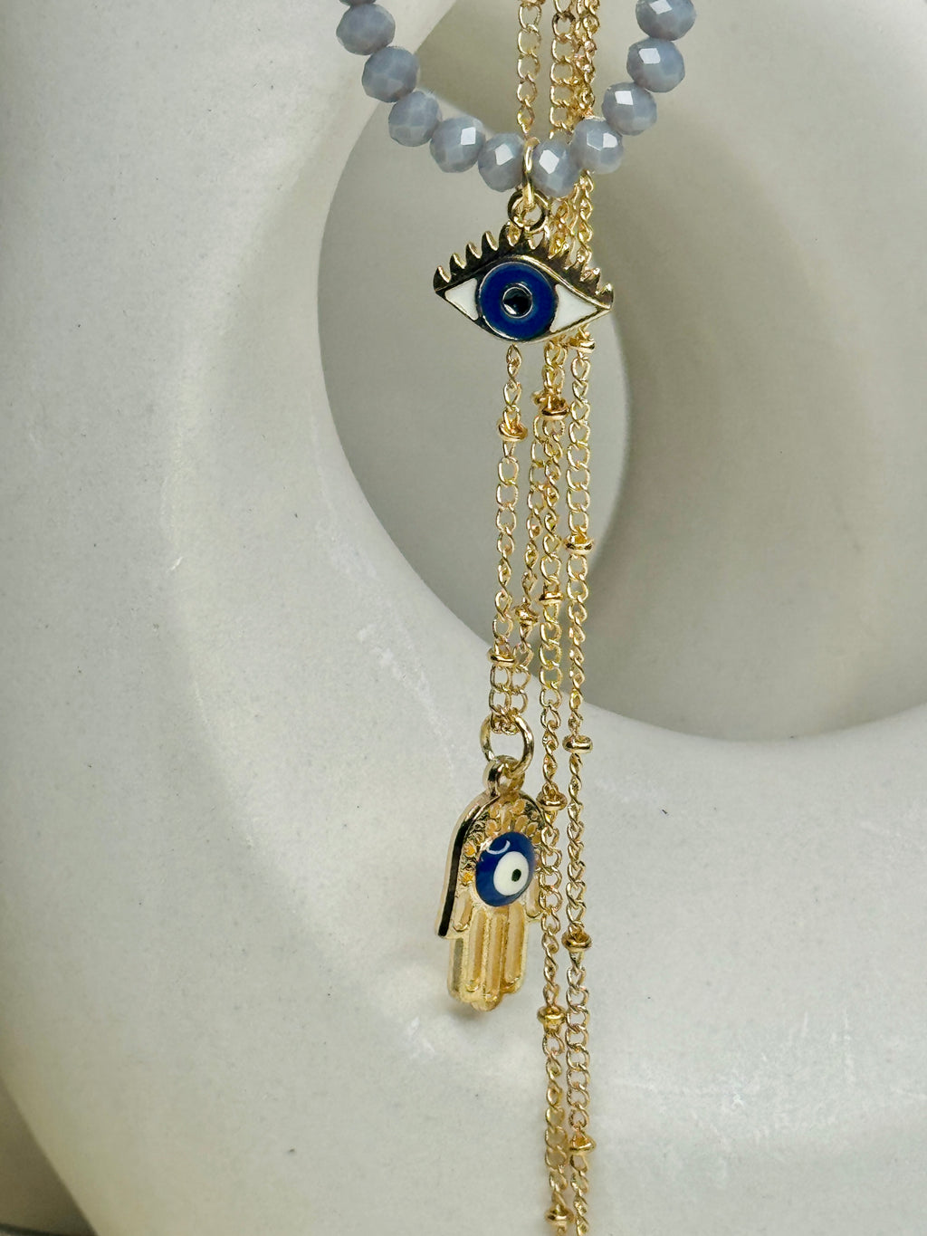 Ayla – Evil Eye Layered Chain Necklace (Tarnish-Free)