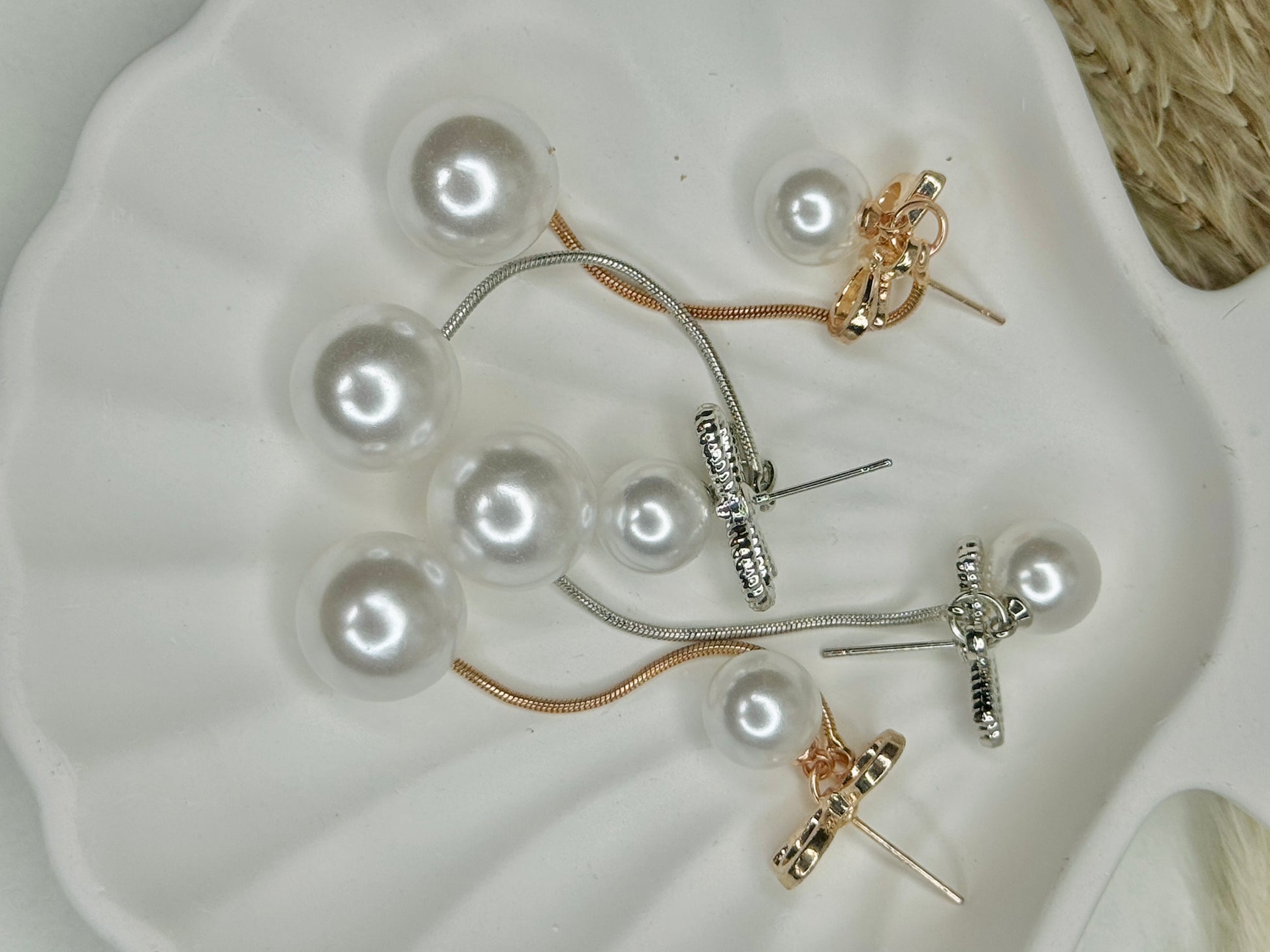 Belle – Bow & Pearl Drop Earrings (Anti-Tarnish)