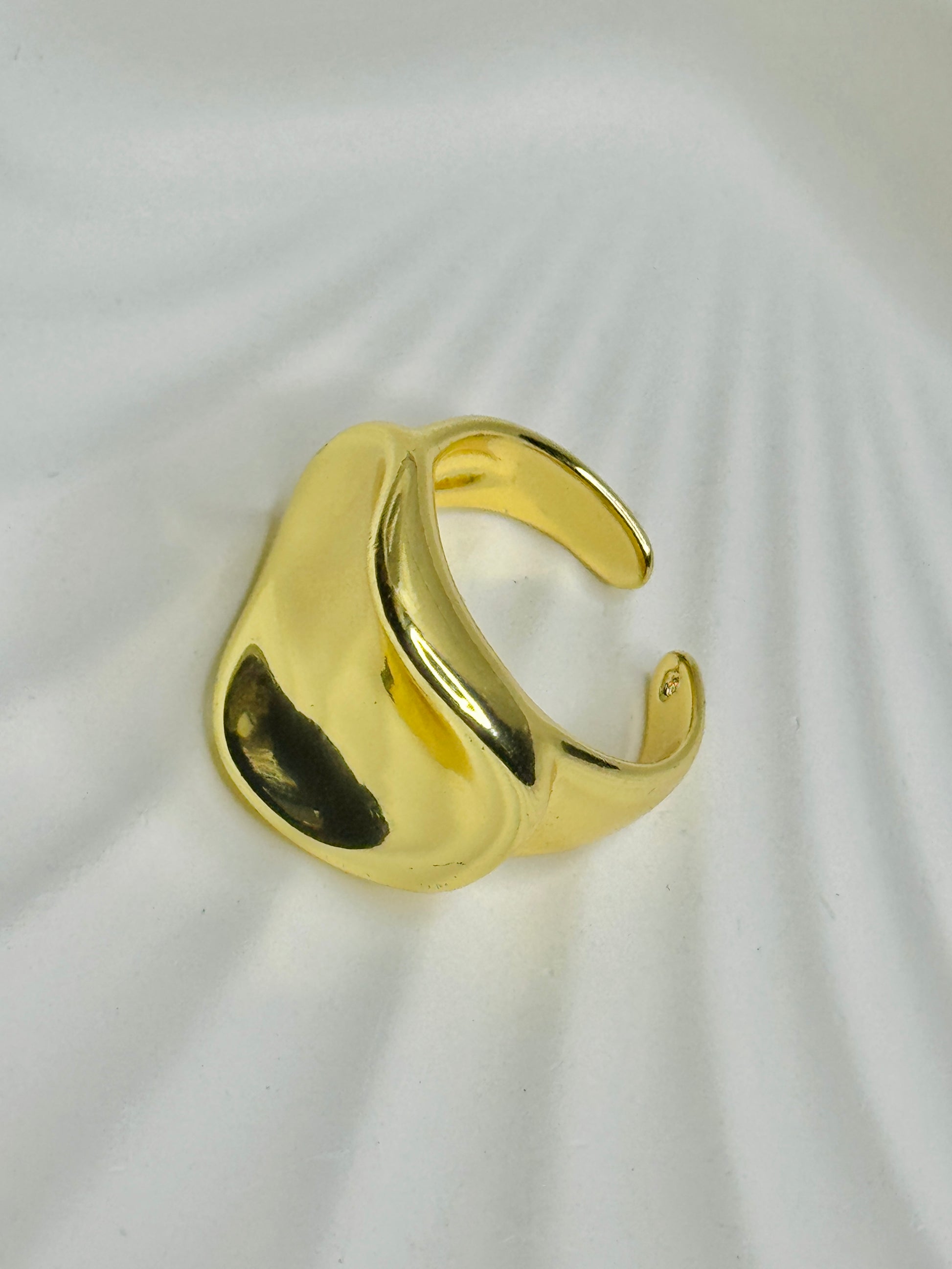 Alara – Sculpted Gold-Tone Ring (Adjustable & Hypoallergenic)